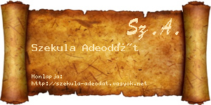 Szekula Adeodát névjegykártya